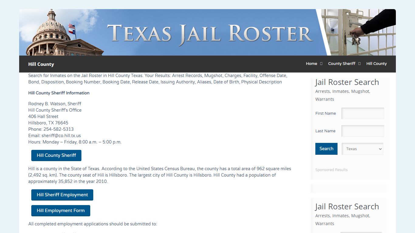 Hill County | Jail Roster Search